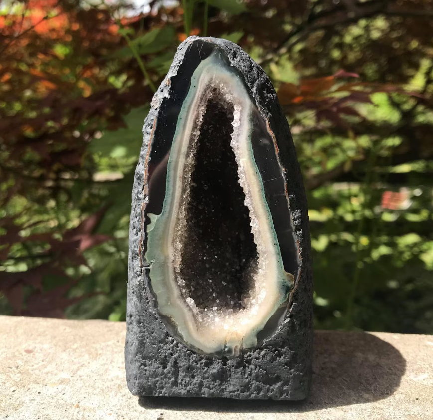 4 inch Tall Brazilian Amethyst Crystal Cathedral: Natural Geode Cave, Healing Stone Decor (Copy)
